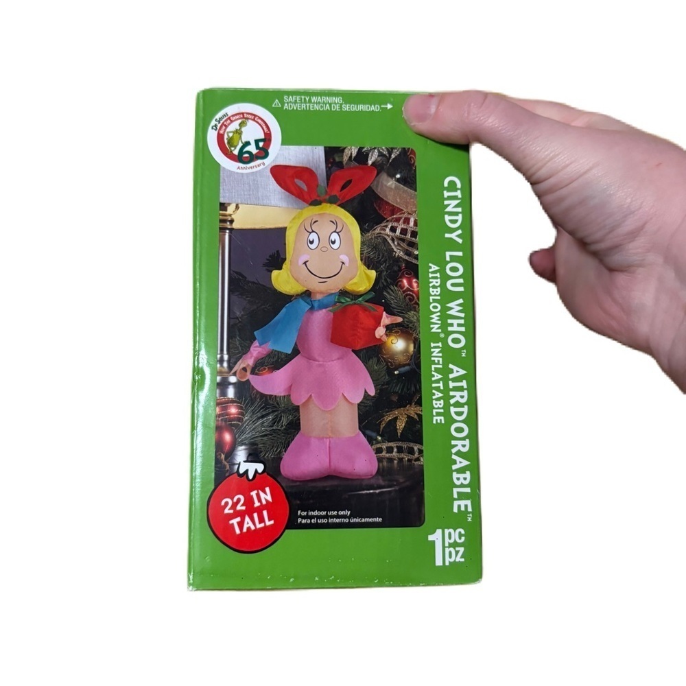 Dr. Seuss Cindy Lou Who Inflatable NEW Christmas Decoration 22” Blow Up